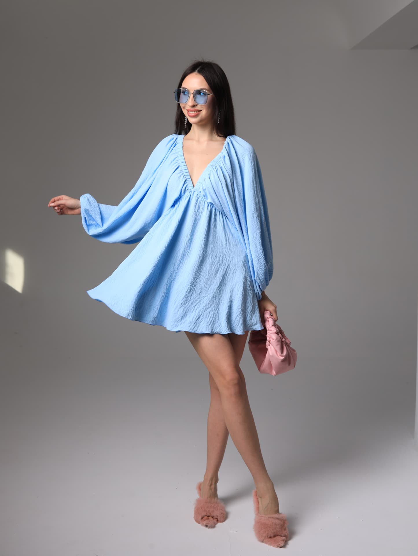 Sky Blue Flared Dress